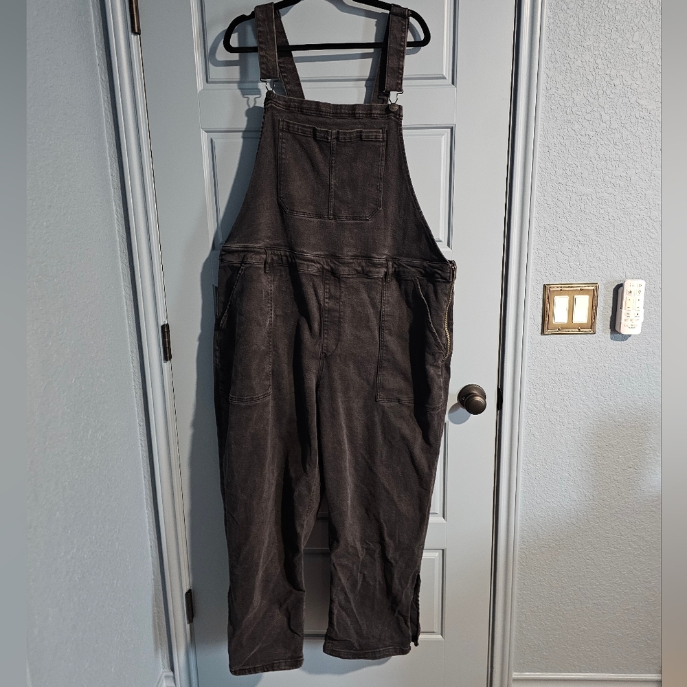 Black Denim Overalls Plus Size 26W